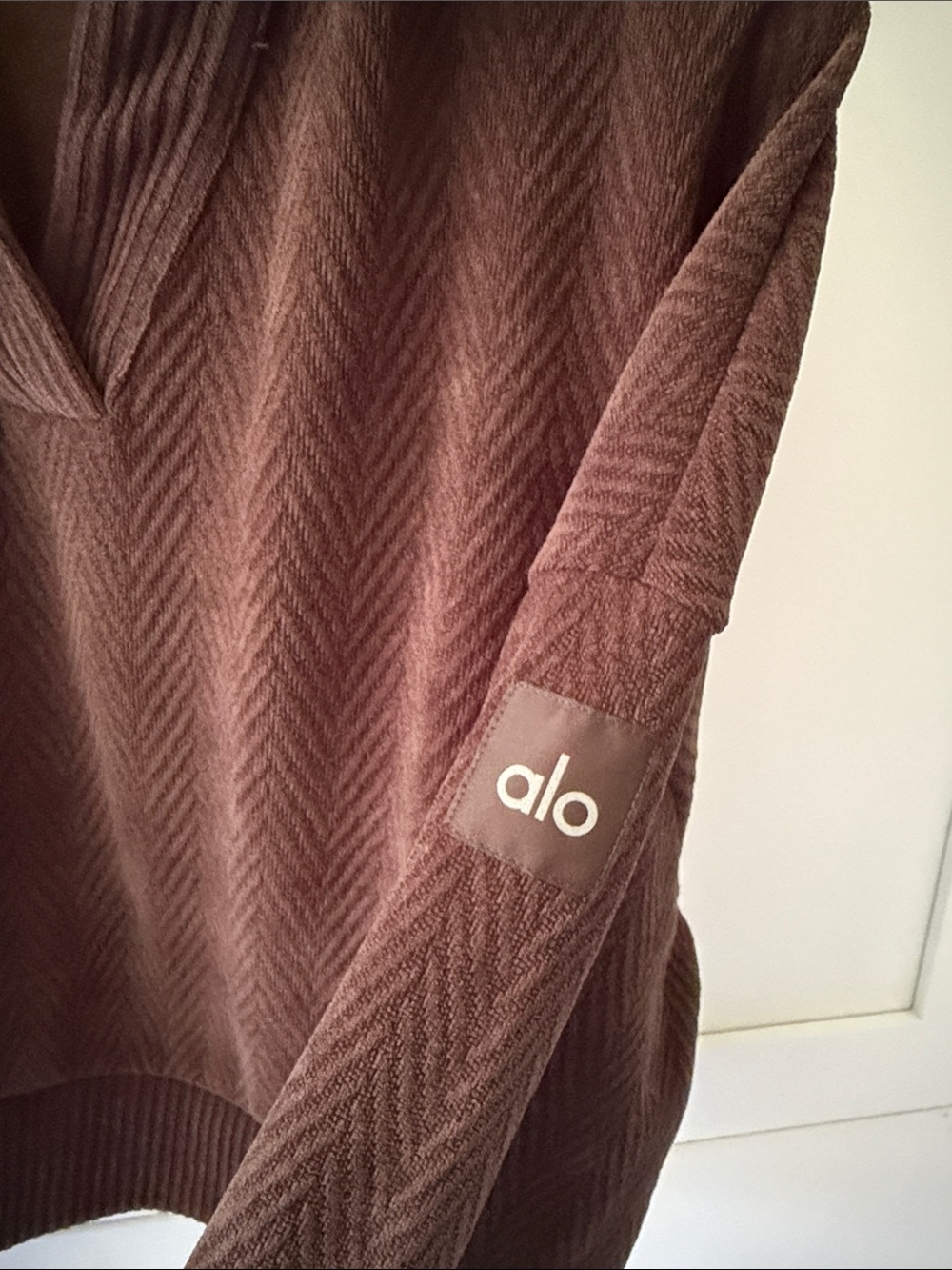 Brown Collared V-Neck Women's Sweater - Picture 2 of 4